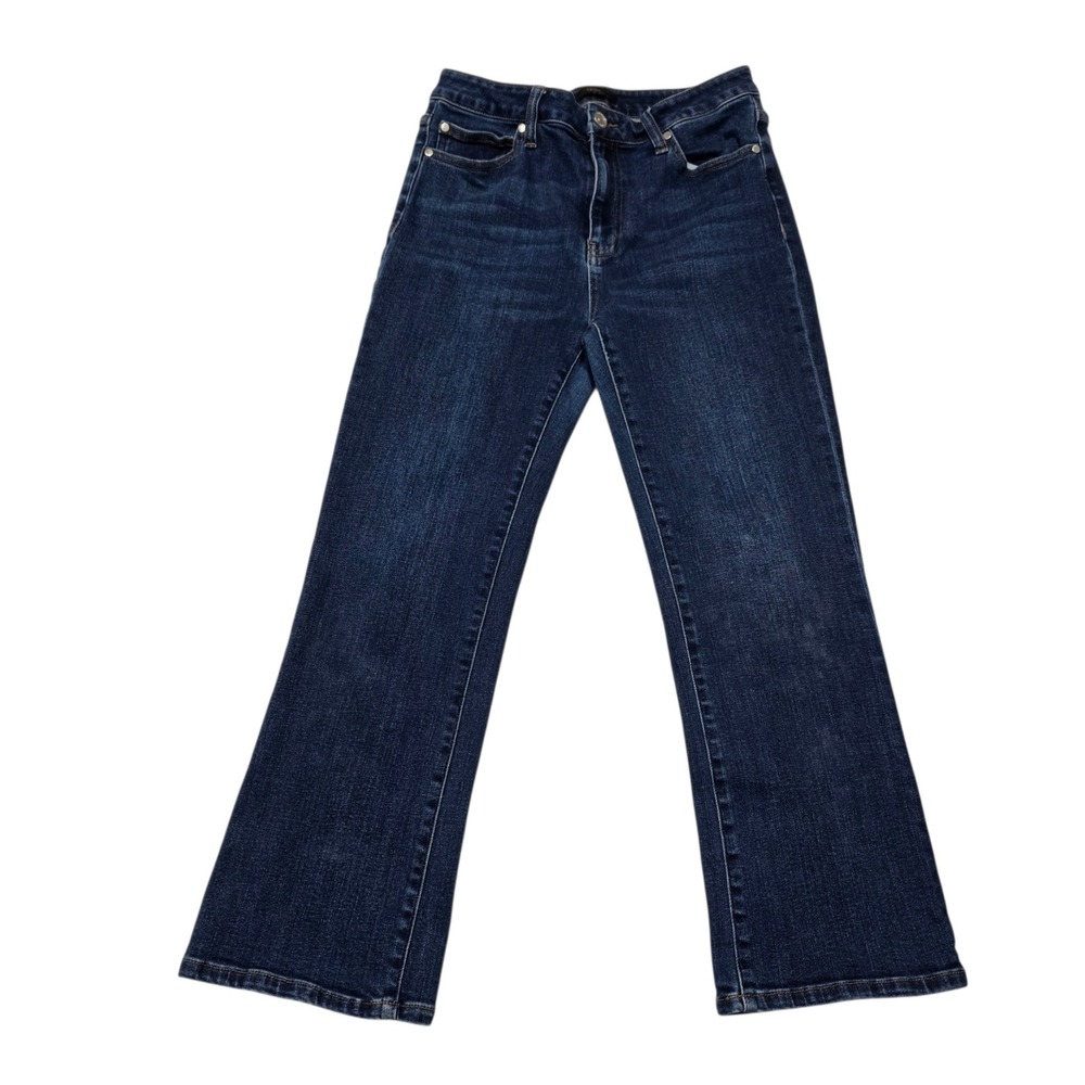 Quince Jeans Crop 29 Blue Ultra-Stretch Demi-Boot High-Rise Organic Cotton